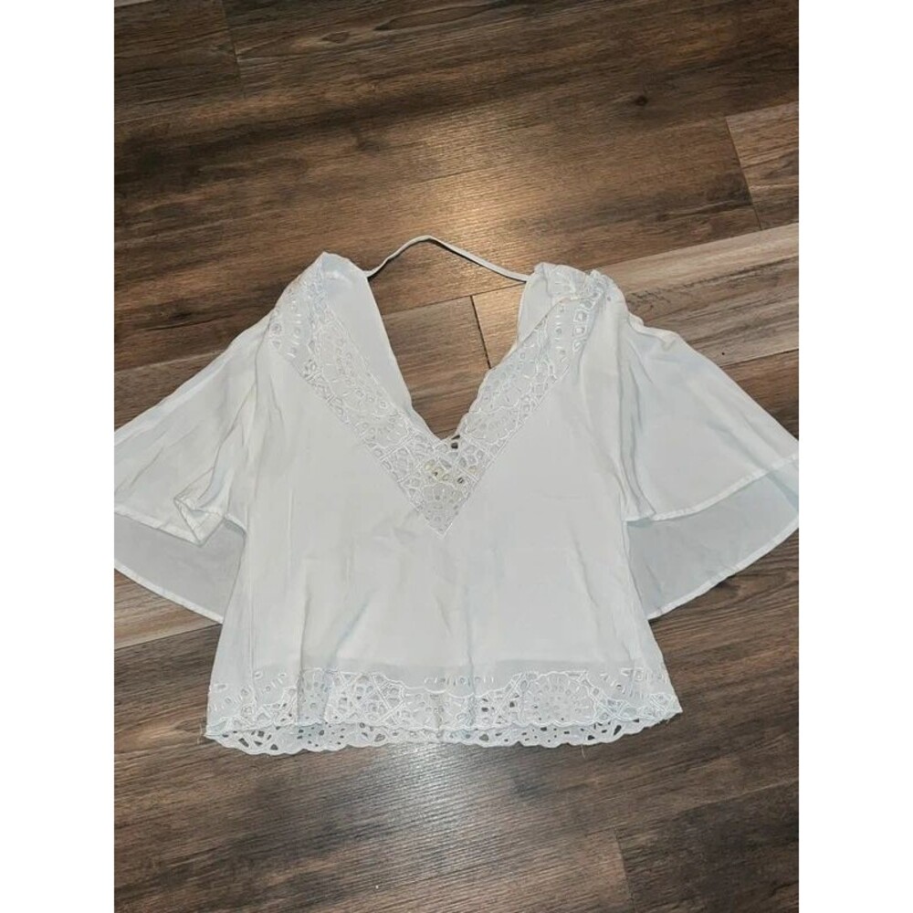 Eyelet batwing blouse